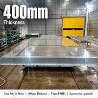Panneau acrylique super transparent résistant aux UV Grandview 50 mm 80 mm 100 mm pour piscine extérieure