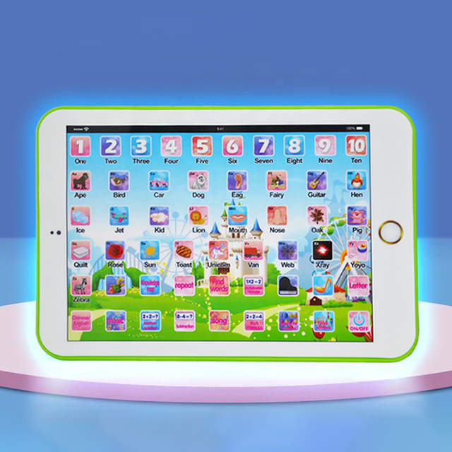 Led Light Screen Touch Panel Kids Educational Toy Intelligent Mini Tablet Computer English Learning Machine Laptop