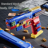 Jouet de construction DIY, kit de modèle de pistolet à briques éjectables, jouet éducatif à assembler pour garçons, cadeau d'anniversaire