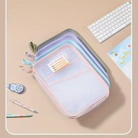 Organizador de Documentos Transparente en Forma de L, de Gran Capacidad, Duradero, de Nailon, con Cierre, para Oficina y Escuela