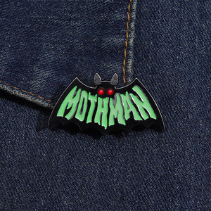 Fledermaus Halloween Punk Emaille-Anstecknadeln Abzeichen Tier-Broschen Schmuck Maßgefertigte Revers-Anstecker für Kleidung Rucksäcke Hüte Hemden Metall-Freunde-Accessoires - Product Image 4