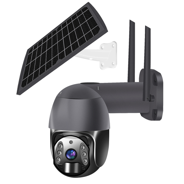 Tuya IP WiFi Outdoor Security Camera Rotating Solar Powered IP66 Waterproof Wireless HD 1080P 3MP CMOS Memory Card