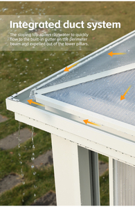 Gazebo para Patio Exterior de Restaurante con Pernos de Expansión, Carpa Resistente para Fiestas con Doble Techo para Jardín, Césped, Color Caqui, Aluminio - Product Image 3