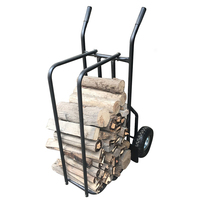 Support de rangement de bois de chauffage en métal, chariot de bricolage pour bois de chauffage avec roues, chariot pour l'intérieur et l'extérieur