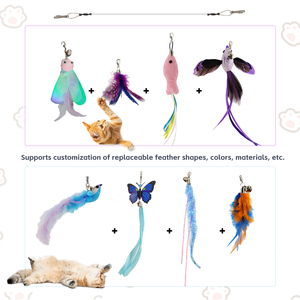 Nouvelle peluche personnalisée oiseau volant chat jouet accessoires chat Teaser Wond jouets pendentif ensemble 4 Types chat jouet plume - Product Image 5