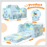 Mini canapé-lit pliable 2-en-1 en peluche pour enfants, confortable et compact, en polyester, pour lecture, 2-7 ans, unisexe, chambre, salon