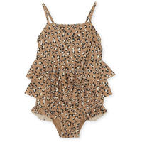 Bikini personalizado 2022 para chica joven con volantes y tirantes finos, tela elástica que protege contra los rayos UV del sol, conjuntos de Bikini