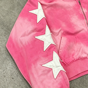 Fabricante de Sudaderas con Capucha, Diseño Personalizado con Apliques Bordados, Sudaderas con Capucha de Felpa Francesa Vintage, Sudaderas con Capucha con Cierre y Lavado Ácido - Product Image 3