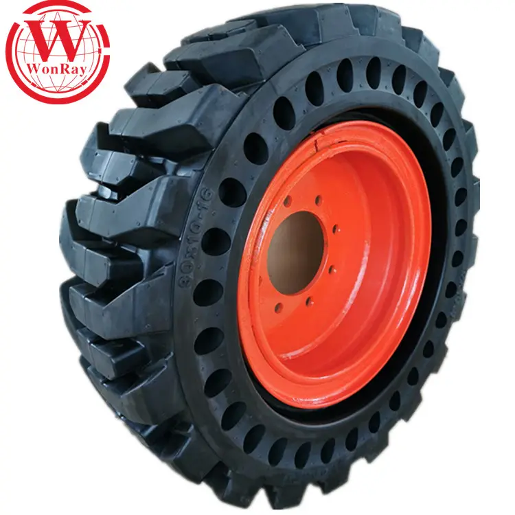 Good Price Soft Ride 10-16.5 Solid Skid Steer Loader Tires With Wheels