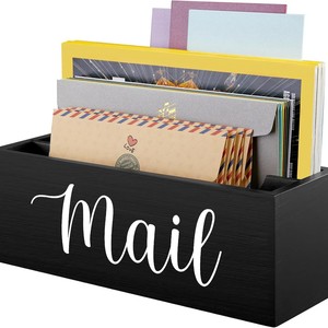 Cross-border wooden <b>mail</b> <b>box</b>, front desk <b>mail</b> storage <b>box</b>, home wall decoration, wooden office sundries organizer <b>box</b> - Product Image 2