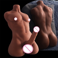 Bestseller Realistische Halbe Körper Sexpuppe Realistische Frauen-Masturbationspuppe Männlicher Torso mit Dildo und Po