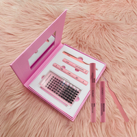 Kit de Cils en Grappes Épais et Longs (18MM, 20MM) Super Volumineux à Marque Blanche, en Gros, avec Miroir
