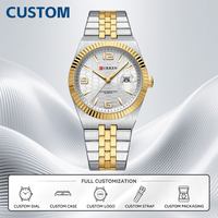 Maßgefertigte Uhr MOQ 50 Stück Curren 8498 Modische Einfache Klassische Quarz Edelstahl Armbanduhr für Herren mit Leuchtzeigern