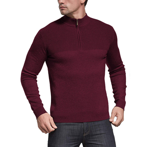Maglione Pullover lavorato a maglia personalizzato invernale da uomo con cerniera a punta <span class=keywords><strong>Slim</strong></span> <span class=keywords><strong>Fit</strong></span> a manica lunga con bordo a costine per uomo - Product Image 2