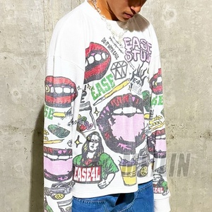 Clothing Manufacturers Custom Thermal Print Oversized Long Sleeve T-<b>shirt</b> for Men Pattern Print <b>Waffle</b> Knit Long Sleeve - Product Image 5