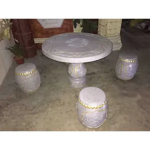 Chinese Design Plastic Concrete Table and Chair Durable Mould for Garden Decoration