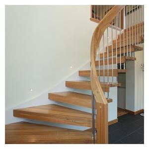 Escalera Curva Contemporánea Prima con Acero Inoxidable, <span class=keywords><strong>Madera</strong></span> y Vidrio Templado, <span class=keywords><strong>Escaleras</strong></span> Interiores Duraderas y Ecológicas <span class=keywords><strong>para</strong></span> Vestíbulo <span class=keywords><strong>de</strong></span> Hotel - Product Image 3