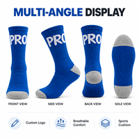 Chaussettes de sport personnalisées OEM ODM avec logo, faible MOQ, chaussettes athlétiques côtelées avec bout et talon contrastants pour l'entraînement de basketball et de football