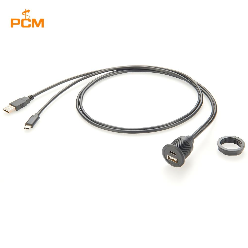 usb b round panel mount cable