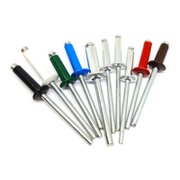 100 buah 6 ukuran aluminium Blind paku keling bermacam-macam Kit 3/16 "X (5/16" 3/8 "1/2" 5/8 "3/4" 1 ") (perak)