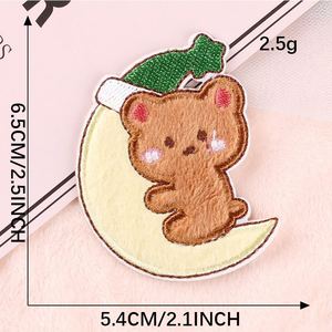 Stock Self Sticker Kawaii Embroidery Cartoon Furry Rabbit Goose Dinosaur Dog Cat Patch for Bag Phone case Decoration - Product Image 5