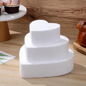 Décoration de mariage, fournitures artisanales <span class=keywords><strong>non</strong></span> comestibles, support de présentation en mousse plastique légère en forme de cœur pour gâteau - Product Image 1