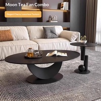 Ensemble de tables basses en ardoise de style italien, luxe léger, design moderne minimaliste, créatif, pour salon, ambiance haut de gamme