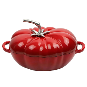 Casserole en fonte émaillée en forme <span class=keywords><strong>de</strong></span> tomate, grande capacité, antiadhésive et écologique, pour soupes et ragoûts - Product Image 1