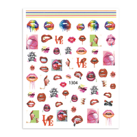 Autocollants 3D personnalisés pour ongles, motif lèvres de Cupidon brillantes rouges et blanches, en forme de cœur, pour l'été, la Saint-Valentin, style français, adhésifs à presser