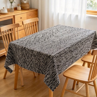 Nappe rectangulaire en polyester texturé imprimé à rayures, lavable et personnalisable, pour la maison, l'hôtel et les événements de mariage