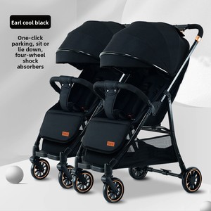 Cochecito Doble con Función Reclinable, Ligero, Plegable, Diseño de Vista Alta, Plegado en un Solo Paso, Metálico, para Bebés de 0 a 6 <span class=keywords><strong>Meses</strong></span> - Product Image 3
