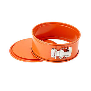 Xinze Moule à ressort en acier au carbone orange personnalisé de 9 pouces Poêle ronde à gâteaux en éponge de 0.6mm d'épaisseur - Product Image 2