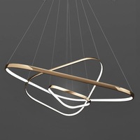 Lustre moderne de luxe 2024, éclairage de plafond LED, design américain, suspension en verre restauré pour salon