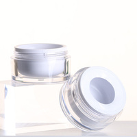 Pot cosmétique en plastique blanc de 20g 30g, nouveau modèle, double paroi, luxueux, avec insert remplaçable, emballage cosmétique