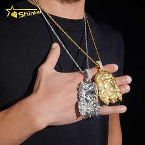 クラシックデザインファッションペンダントチャームヒップホップジュエリーソリッド925シルバーVVSモアッサナイトアイドアウトペンダント男性イエスペンダント - Product Image 6