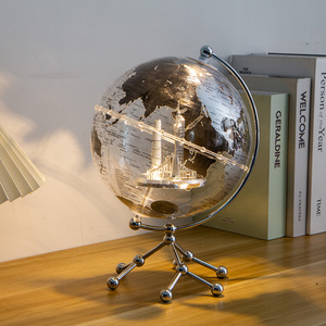 โต๊ะหมุนกลมขนาด25ซม. สินค้าใหม่ของขวัญแปลกใหม่สีทองใส<span class=keywords><strong>แผนที่</strong></span>โลกสำหรับตกแต่ง - Product Image 3