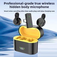 Nouveau microphone sans fil Q8 à pince de col avec affichage numérique pour téléphone portable, tablette, ordinateur portable, diffusion en direct, conférence, vlog