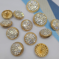 Botones redondos de diamantes de imitación de metal para ropa, accesorios de costura DIY, venta al por mayor, botón de decoración de moda de lujo, ropa DIY