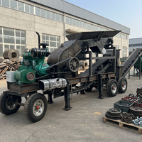 Concasseur à marteaux mobile certifié CE Hengtong Chine, moteur AC 5,5-7,5 kW, capacité max. 40 t/h pour calcaire/granite/basalte, facile à utiliser