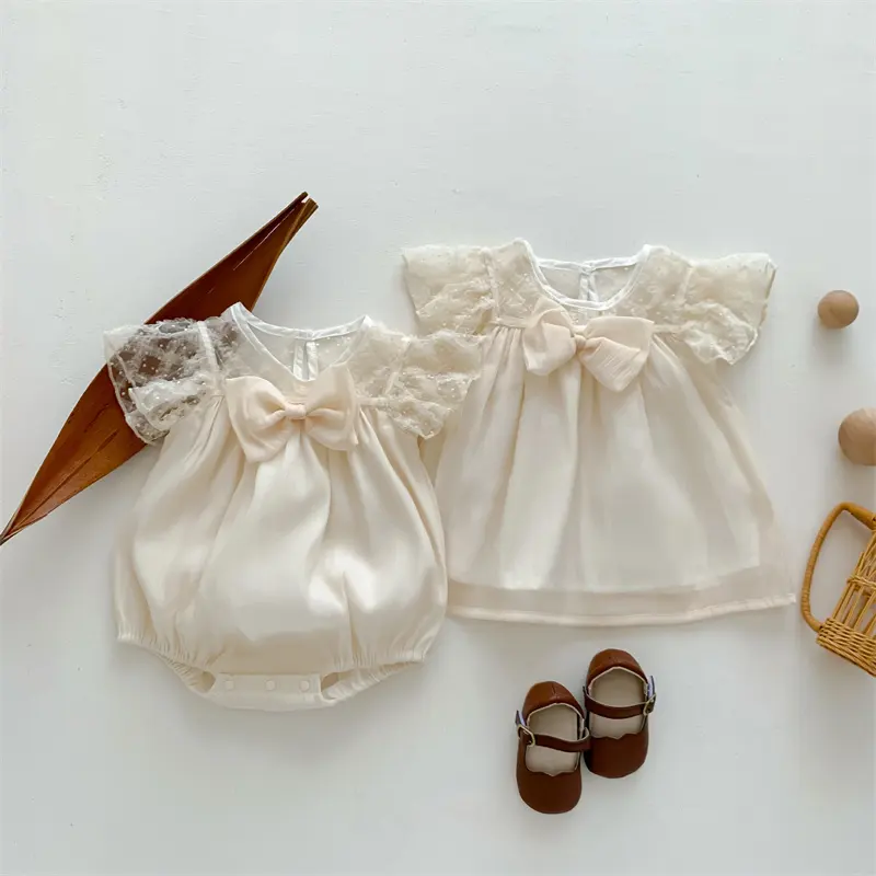 Grosir desain baru 1 tahun baru lahir balita bayi perempuan musim panas gaun pesta rok 0-12 bulan