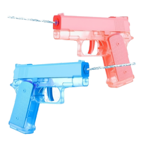 Pistol Air Manual Plastik Kecil Keren 2 Buah Mainan Semprotan Super untuk Anak-anak Dewasa Musim Panas Bermain di Luar Ruangan Pantai Kolam Renang Tanpa Baterai