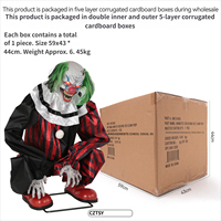 Décoration d'Halloween : Clown Fantôme Effrayant Animé à Détection de Mouvement, Accessoire Suspendu pour Maison Hantée, Décoration Horreur pour Jardin