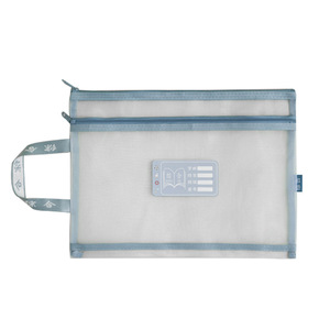 Hai lớp PVC lưới công suất lớn Phân Loại dây kéo tập tin túi với cầm tay dày trong suốt A4 dữ liệu lưu trữ thư mục - Product Image 1