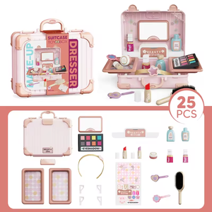 <span class=keywords><strong>Set</strong></span> di giocattoli di bellezza alla moda per le ragazze che fanno finta di giocare e giocattoli per il trucco in età prescolare in una valigia per il gioco dei bambini - Product Image 5