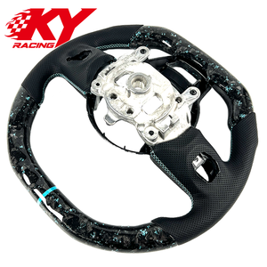 Customized forged carbon fiber black leather sports racing style steering <b>wheel</b> suitable for Jeep Wrangler JK JL 2018-2025 - Product Image 3