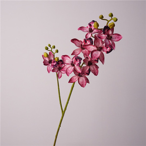 Orquídea Cymbidium Artificial de Alta Calidad con 2 Ramas, Espuma de Poliuretano, Color Morado, Tacto Real, para Decoración del Hogar y Bodas - Product Image 2