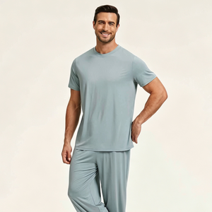 Conjunto de Pijama de Bambú Casual de Verano para Hombre - Ropa de Dormir y de Estar por Casa Térmica - Product Image 1