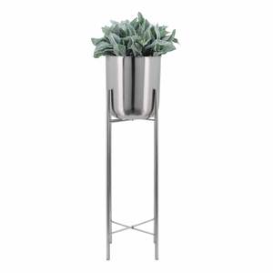 Macetas de Metal para Decoración de Salón, Macetero de Metal Plateado Antiguo de Alta Calidad con Soportes - Product Image 1