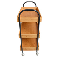 Carrito de bambú extraíble para cocina, con ruedas y asas