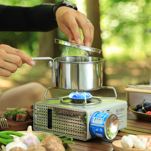 304 Stainless Steel Outdoor <b>Camping</b> Pot 4L Detachable Handle Portable Cooking <b>Kettle</b> - Product Image 1